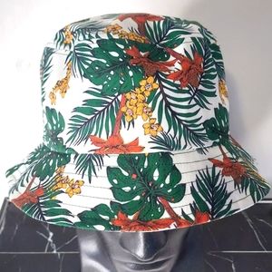 White Background Tree Patterned Bucket Hat BNWT DLG Bucket Hat Size: L-XL
